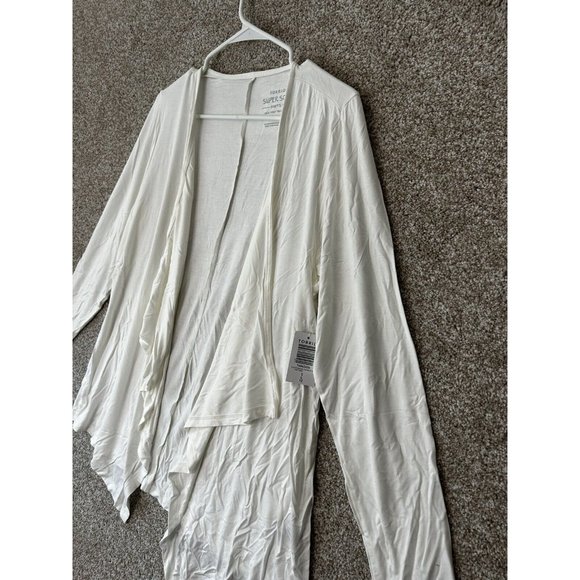 Torrid Super Soft Cloud Dancer Cascade Open Drape Front Cardigan Sweater Sz Lrg - Picture 2 of 6